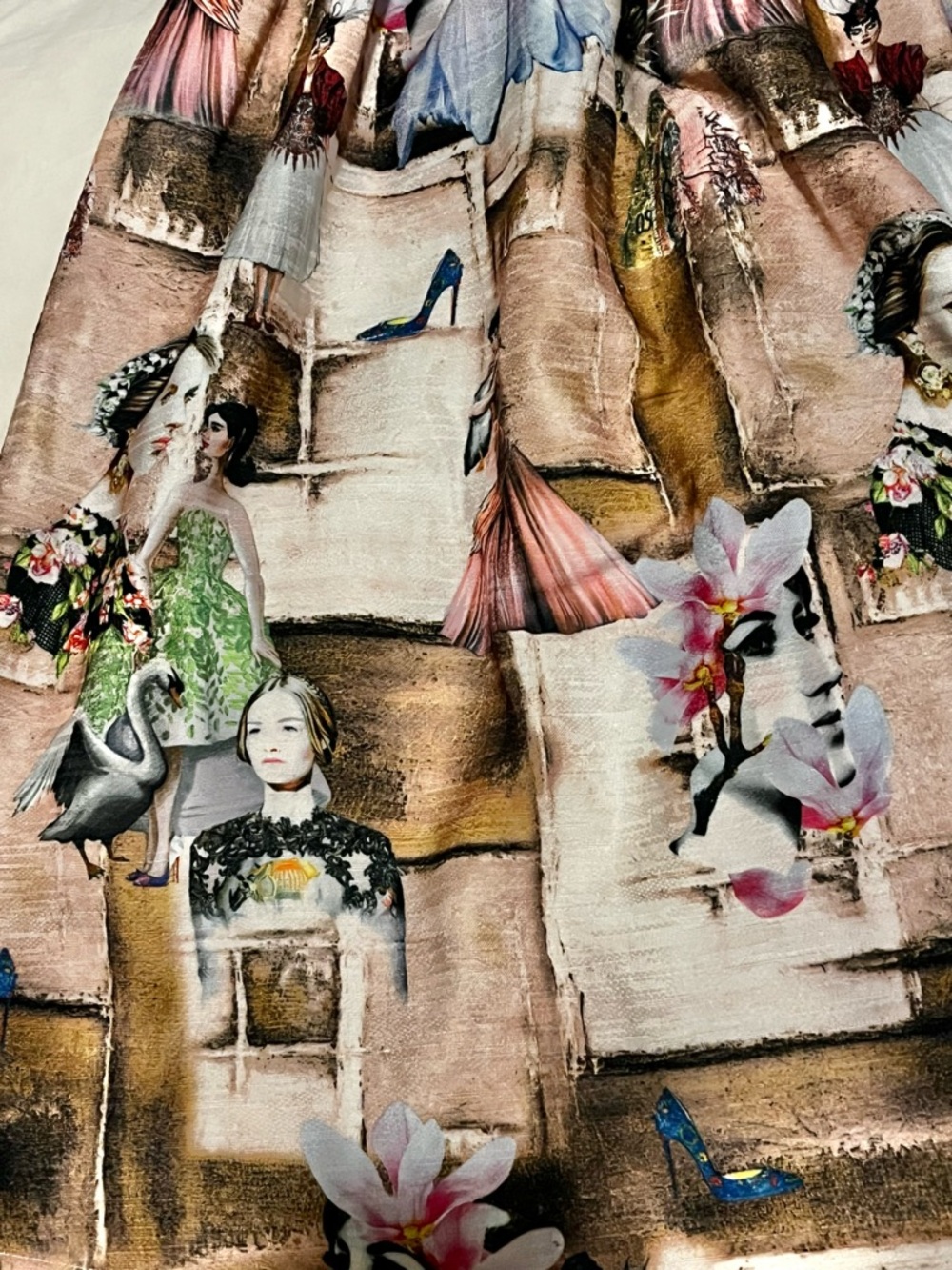 Tatyana Artistic Printed Fit-and-Flare Dress in Multicolor Size L - Picture 2 of 9